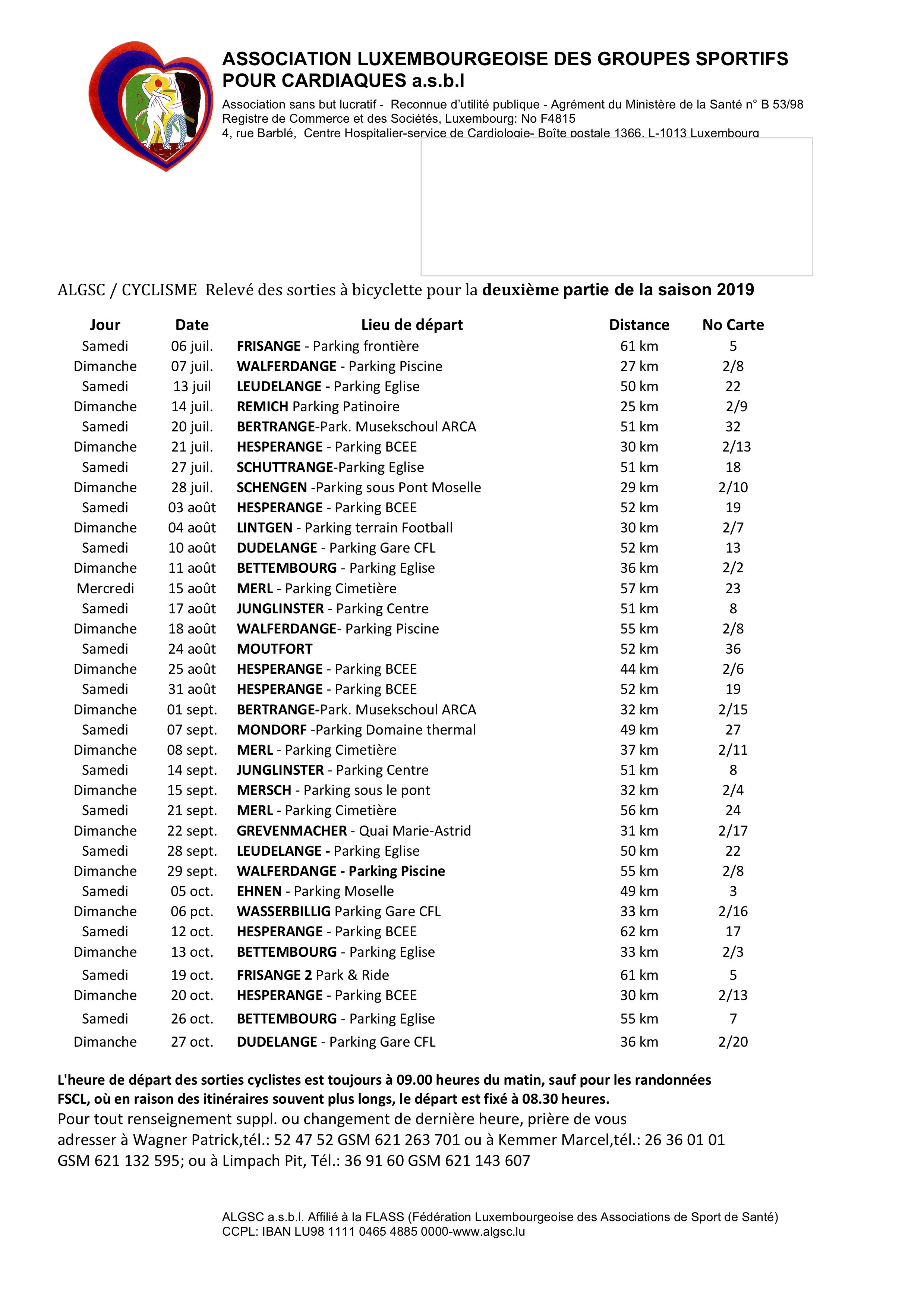 ALGSC Cyclisme 2019-2